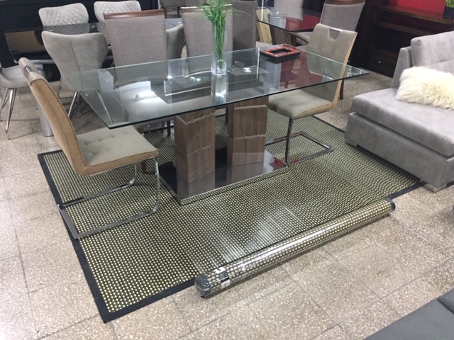 Alfombra con textura de bambú